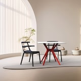 thumbnail of Resol VELA S Mesa Quadrada Interior, Exterior 90x90 Pé Vermelho - Tampo Vidro