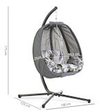 thumbnail of Fauteuil suspendu de jardin, structure en métal, assise en textilène avec coussins rembourrés, élégant et résistant, pour terrasse, intérieur – COSMO