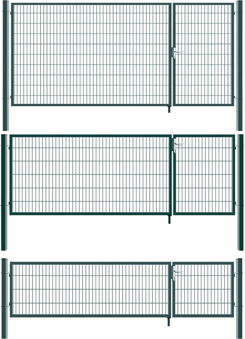 Gartentor Zauntor Einfahrtstor Stabmattenzaun Doppelflügel Grün 1600 x 3500 mm