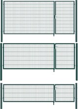 thumbnail of Gartentor Zauntor Einfahrtstor Stabmattenzaun Doppelflügel Grün 1600 x 3500 mm