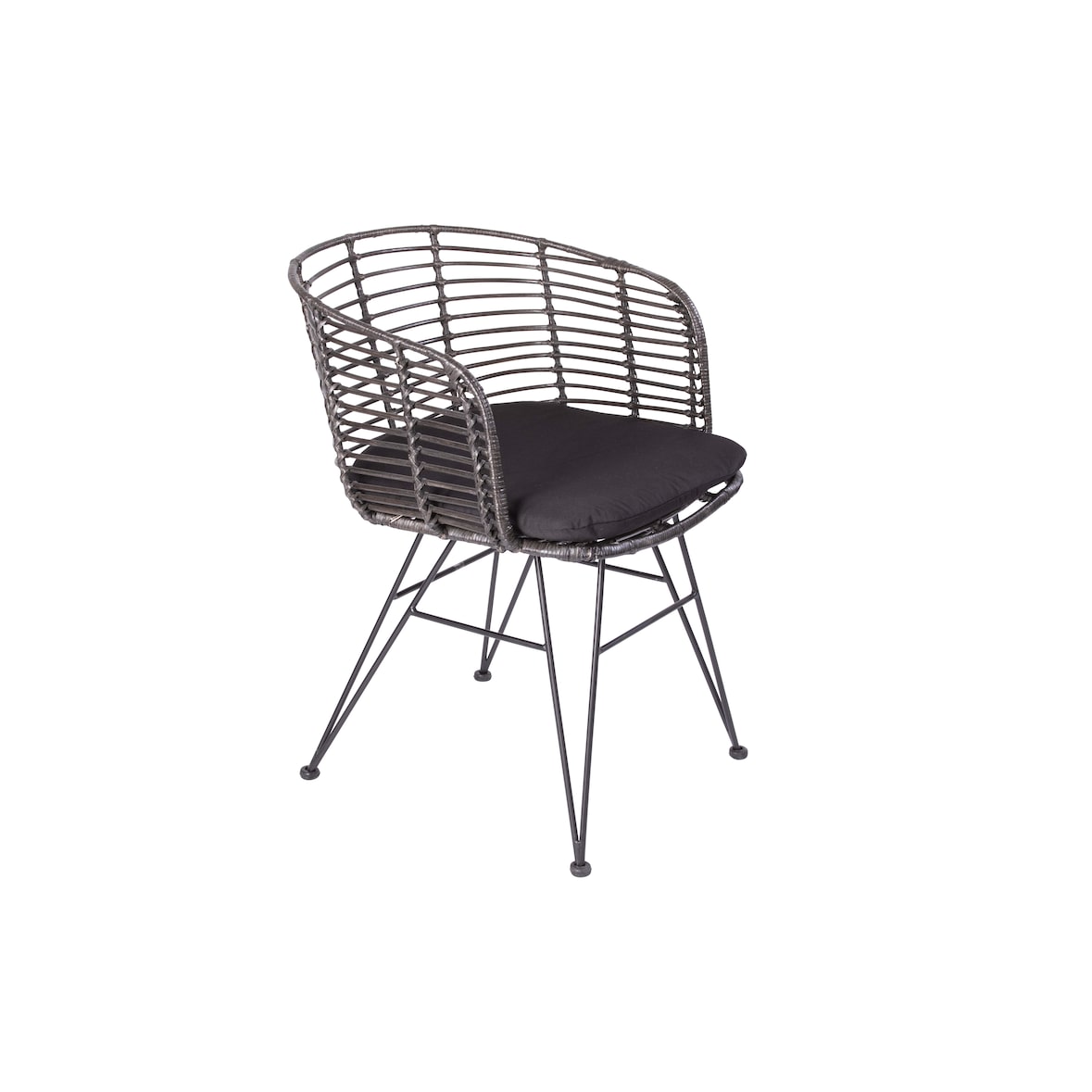Esszimmerstuhl Rattanstuhl Farbe anthrazit inkl. Sitzkissen NAIROBI