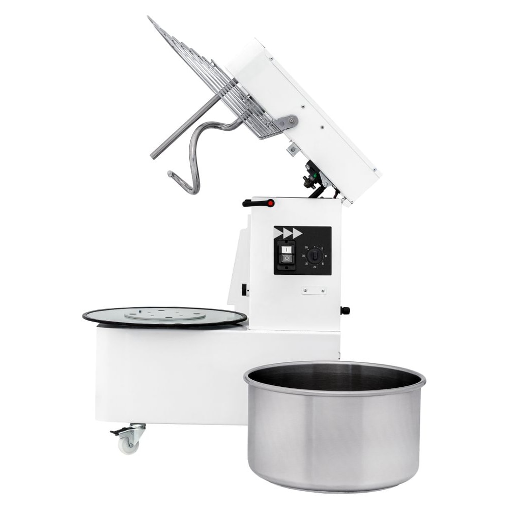 HENDI Spiralmischer mit steigendem Kopf und herausnehmbarer Schüssel., 88 kg/h, 32L, 400V/1100W, 431x740x(H)804mm