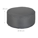 thumbnail of Relaxdays Aufblasbarer Hocker, Outdoor Pouf für Camping & Garten, Sitzhocker rund, Sitzpouf, HxD: 26 x 56 cm, dunkelgrau