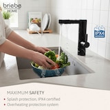 thumbnail of Grifo Calentador Agua Eléctrico Instantáneo de Mesa Bajo Consumo, Acero Inox, Display, Camping, Briebe,  IH1206, Negro