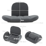 thumbnail of COSTWAY Cadeira de chão com encosto e apoios de braços ajustáveis, sofá dobrável Bond, cadeira de chão com assento almofadado