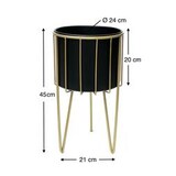 thumbnail of DanDiBo Blumenhocker mit Topf Metall Gold Schwarz Rund L 45 cm Blumenständer 96039 Blumensäule Modern Pflanzenständer Pflanzenhocker