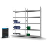 thumbnail of PROREGAL Weitspannregal Stecksystem T-Profil | HxBxT 300x150x40cm | 5 Ebenen | Stahlplatten-Fachboden | Fachlast 350kg | Verzinkt | Lagerregal