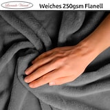 thumbnail of Kuscheldecke Anthrazit 220x240 cm Wolldecke Fleece extra weiche Wohndecke Sofa