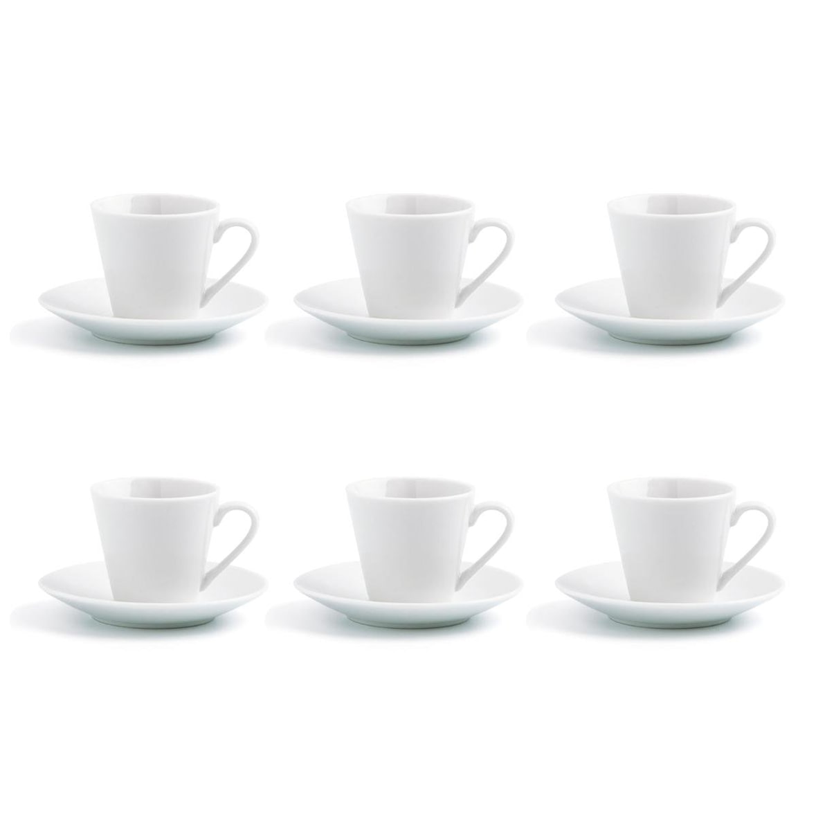 Quid Lot De 6 Tasses Avec Sous-Tasse En Porcelaine 9 Cl Renova Blanca