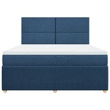 thumbnail of vidaXL Boxspringbett mit Matratze Blau 180x200 cm Stoff