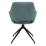 thumbnail of Décoshop26 - Chaise de salle à manger rembourrée avec accoudoirs assise rotatif en tissu gris-bleu structure trépied 04_0006351