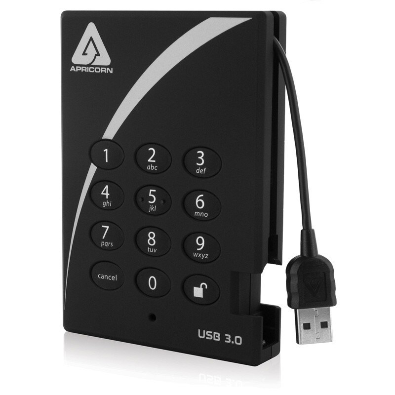 Apricorn A25-3PL256-1000 Externe Festplatte 1 TB Schwarz