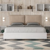 thumbnail of Letto Matrimoniale contenitore doppia alzata 160x190 cuscinatura similpelle tortora Egos Antea