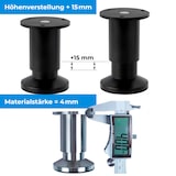 thumbnail of Möbelfüße Sofafuß Möbelbeine ALUMINIUM gebürstet Höhe 25 cm 38 mm stabile Ausführung Sofa Bett