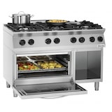 thumbnail of Gasfornuis MFG 7340 | 6 Kookpitten | 3x 3.5kW + 3x 6kW | Elektrische Oven | 2/1 GN | 6kW | 1200x700x910(h)mm