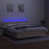 thumbnail of vidaXL Boxspringbett mit Matratze & LED Creme 180x200 cm Stoff