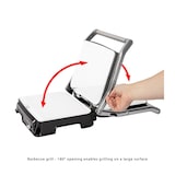 thumbnail of Clatronic KG 3571 Doppelter Elektrogrill, kippbarer Deckel, Antihaft-Keramik-Grillplatte, regelbarer Thermostat 2000W Silber