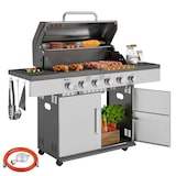 thumbnail of Outsunny-Gasgrill-143L x 55B x 110H cm-Silber