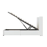 thumbnail of Merax Polsterbett 90x200 Bett mit LED-Lichtleiste, Bluetooth-Player und USB-Aufladung, PU-Leder-Aufbewahrungsbett, Weiß