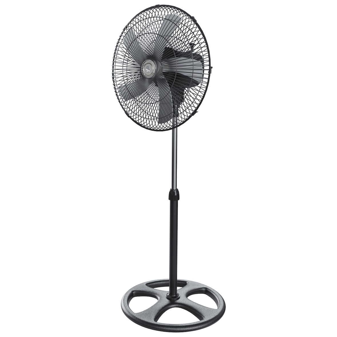 Ventilatore A Piantana Potente Da 75W Per Pavimento 5 Pale In Acciaio Da 42 Cm Silenzioso 3 Velocità Oscillante Altezza e Inclinazione Regolabili