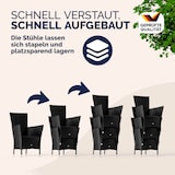 thumbnail of CASARIA® Polyrattan Gartenmöbel Set 150x90cm Esstisch Akazie Schwarz