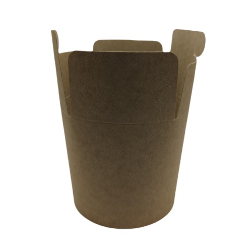 500 Braune Faltboxen Asiaboxen Ø 95-100 x 102 mm 750ml Dönerboxen Pommesboxen