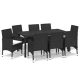 thumbnail of vidaXL 9-tlg. Garten-Essgruppe mit Kissen Poly Rattan Schwarz