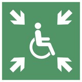 thumbnail of Schild Vorläufige Evakuierungsstelle, Alu, 400x400 mm