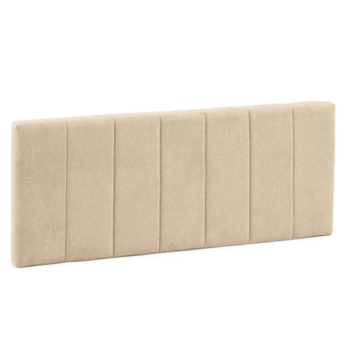 Cabecero tapizado Creta 150x60 cm Color Beige, Acolchado con Espuma, Bordado Vertical, 8 cm de Grosor, Incluye herrajes para Colgar