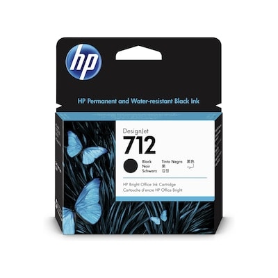 HP 712 cartuchos negros DesignJet 3ED71A, 80 ml