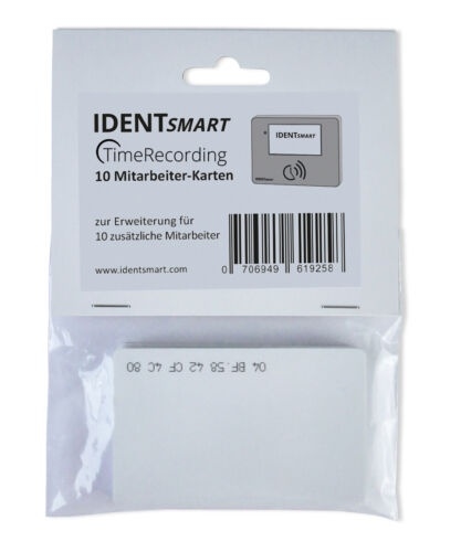 IDENTsmart TimeRecording *10er Pack* Mitarbeiter-Token (RFID) inkl. LIZENZ