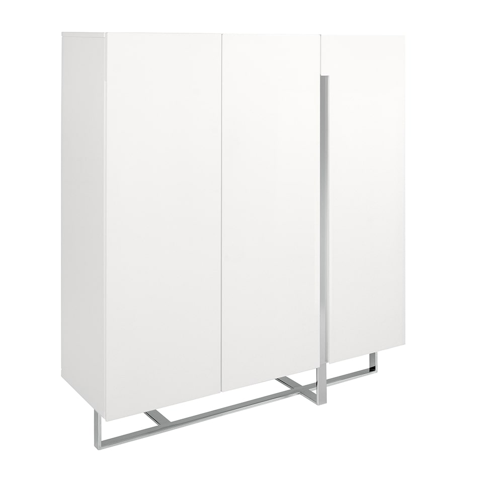 Angel Cerdá  Aparador com estrutura em MDF lacado a branco brilhante com pernas  3053C