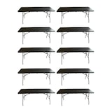 thumbnail of Pack 10 Mesas Auxiliares Plegables Simil Madera 180cm - Tablero Polietileno y Acero Epoxi - Rústico Elegante - Comedor Jardín Bodas