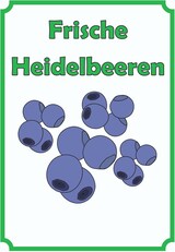 thumbnail of Frische Heidelbeeren Schild Hochkant A6 (105x148mm)