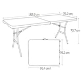 thumbnail of Table rectangulaire pliante en 2 format valise Blanche 183 x 76cm LIFETIME