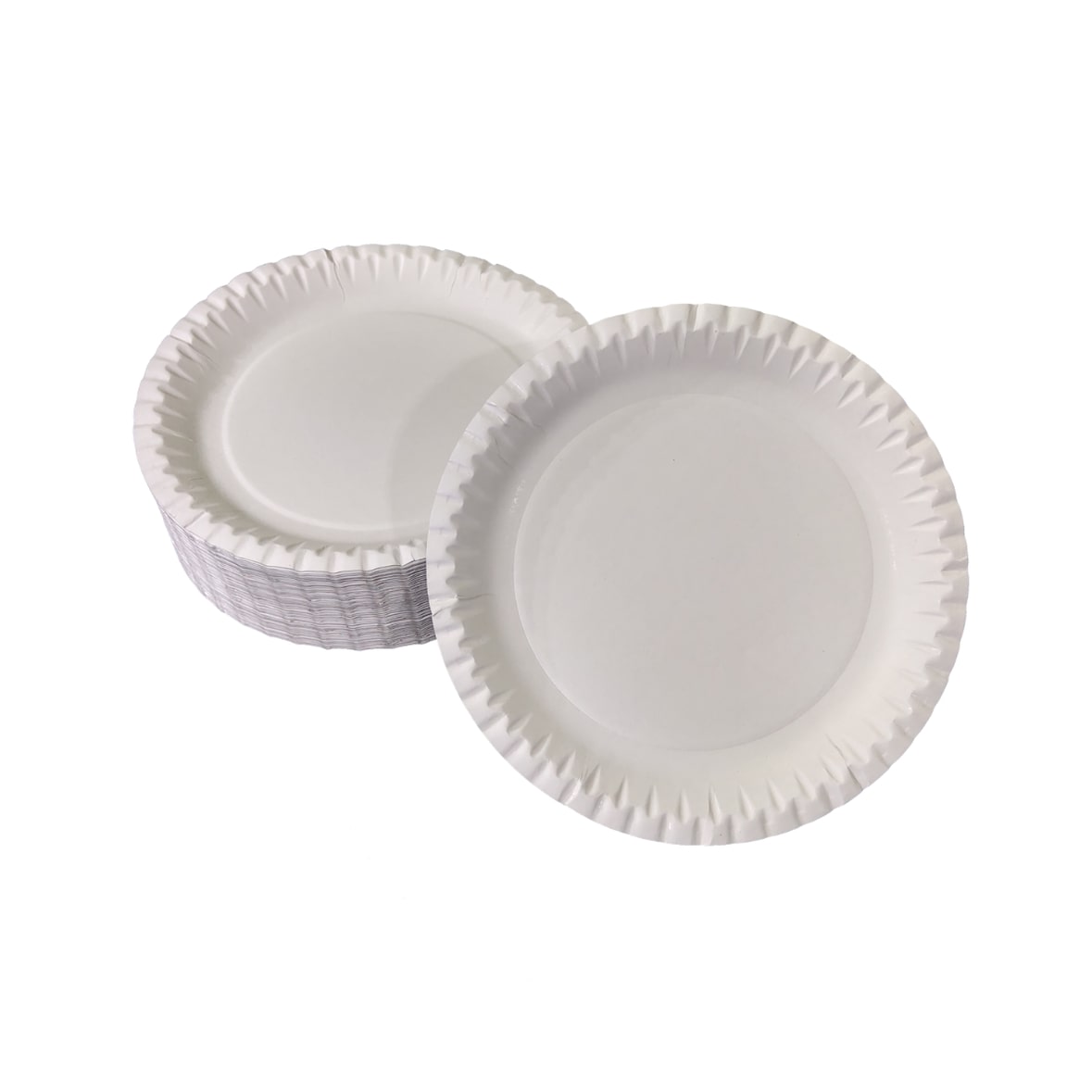 100 flache Pappteller weiß rund Durchmesser 18 cm