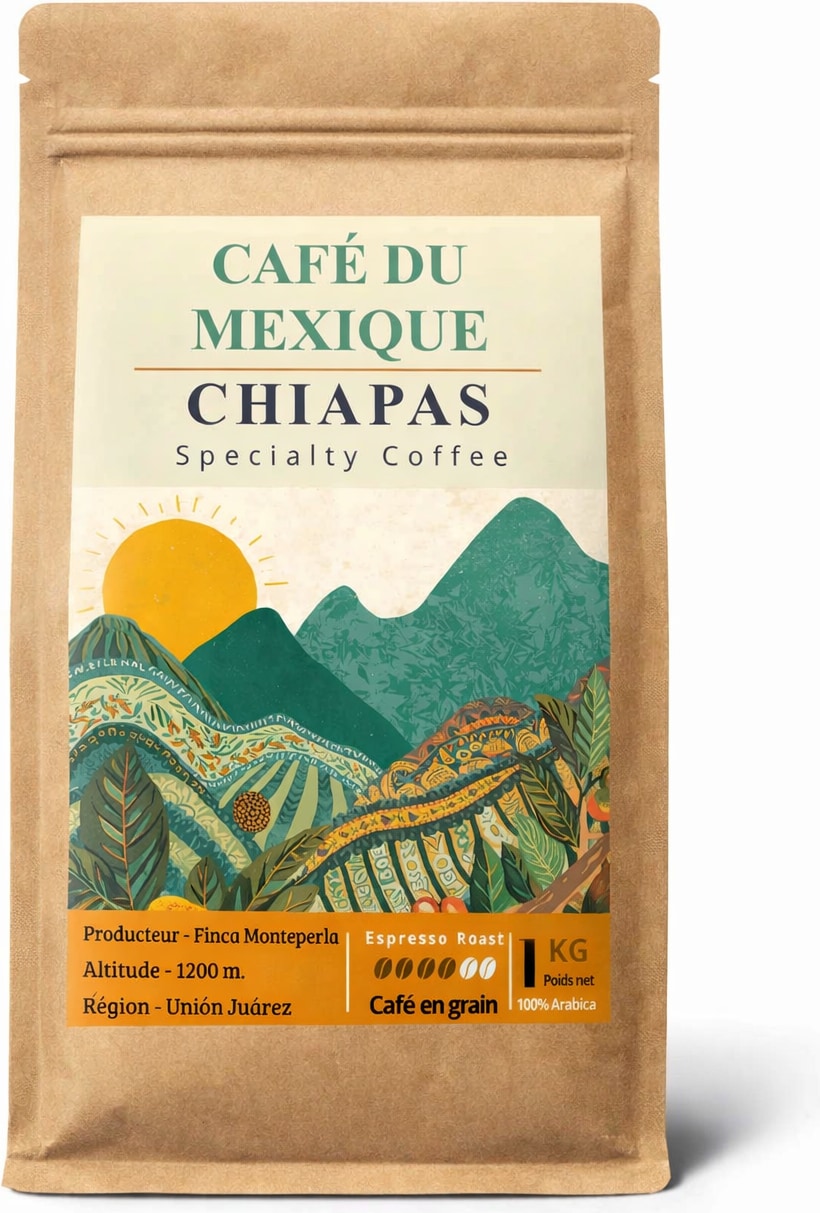 Café en grains du Mexique - Chiapas 100% Arabica - 1 kg - Specialty Coffee