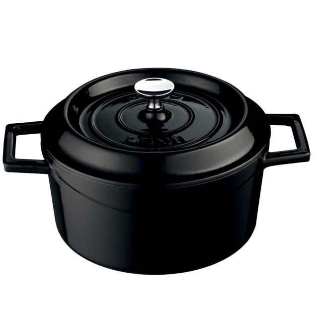 Combisteel gietijzeren braadpan met deksel Ø32 in zwart