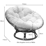 thumbnail of Papasan Sessel Rattansessel Schalensitz Ø 112cm Rattan Sitzkissen Garten Indoor