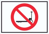 thumbnail of Schild Hubwagen verboten Symbol A5 Rückseite selbstklebend