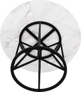 thumbnail of Merax Runder Esstisch 100 x 100 x 76cm, MDF mit Marmor-Optik & geometrischen Metallbeinen, für 4-6 Personen, Schwarz