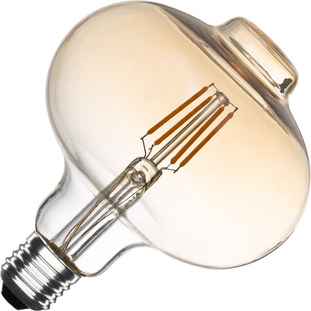 efectoLED Bombilla LED E27 Regulable Filamento Ámbar G125 6W Blanco Cálido 2000K - 2500K