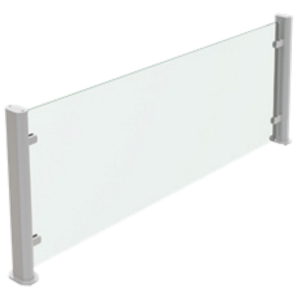 Protezione in vetro drop-in 2 supporti 1 vetro - 1395x30x420 mm - 12512660 Eurast