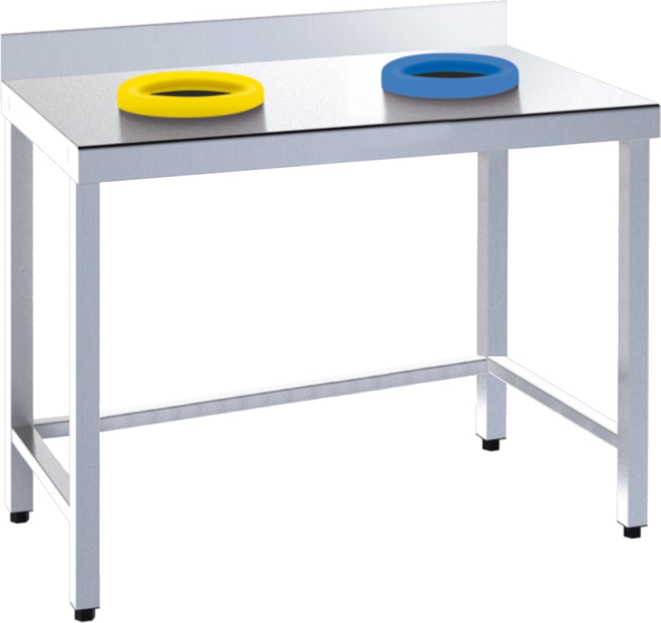 EURAST - Recyclingtisch 2 abnehmbare ringe - 1200x600x850 mm - 101062RM