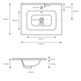 thumbnail of ML-Design Einbau-/Aufsatzwaschbecken Keramik Schwarz matt 61×46×16,5 cm, mit Überlauf, inkl. Ablaufgarnitur – für Bad/Gäste-WC