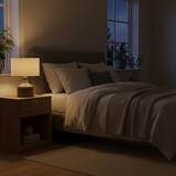 thumbnail of Relaxdays Tischlampe, Betonfuß, Stoffschirm, E27, HxD: 35 x 25 cm, Nachttischlampe mit Kabel, Schlafzimmer, grau/weiß