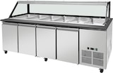 thumbnail of Skyrainbow SNACK-Line, Kalte Theke, 6x GN1/1, Granit Star Galaxy schwarz, 223x82x85.5 Glasaufbau Klarglas schwarzer Rand, ohne Zwischenablage H=396mm