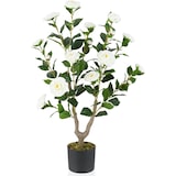 thumbnail of COSTWAY 90 cm Künstlicher Baum mit Blumen, Künstlicher Kamelienbaum, Künstliche Pflanze im Topf, Kamelienpflanze mit 16 Blumen