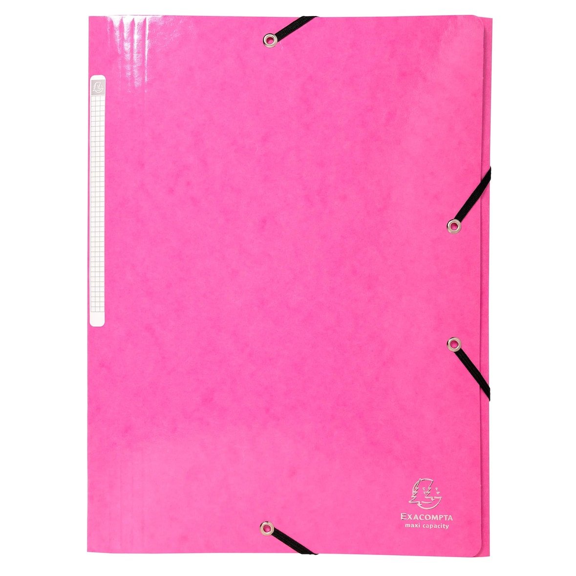 Exacompta  Cod. 55824E - Cartella 3 lembi con elastici Maxi Capacity Iderama cartoncino lustré 425 g/mq - 24x32cm rosa  - Confezione da  25 pz.