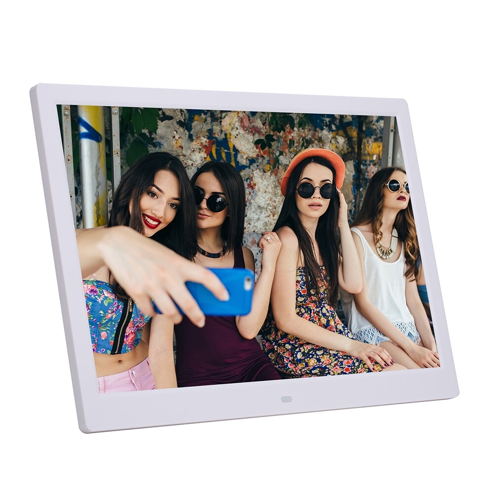 Cadre Photo Numérique 14 Pouces Album Digital Ecran LED Lecteur Vidéo + SD 16Go Blanc YONIS